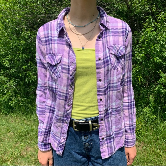 Purple Plaid Shirt - Picture 1 of 4